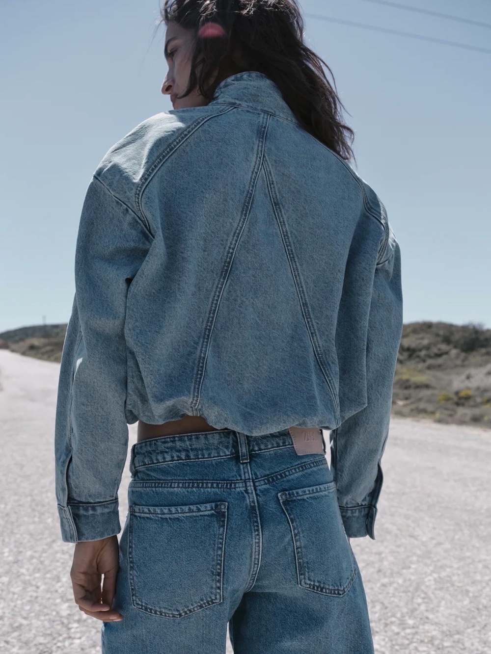 NWT ZARA Z1975 HIGH NECK DENIM BOMBER JACKET SIZE M - Picture 5 of 9